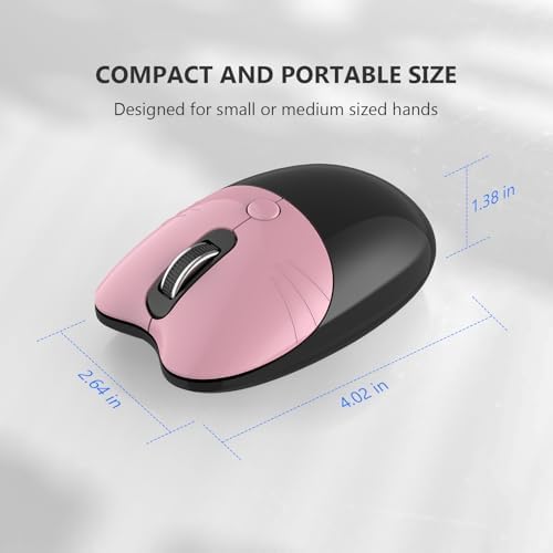 MOFII Wireless Keyboard and Mouse Combo, 2.4 GHz Full-Size Retro Round Keyboard and Mouse, Plug and Play, 8 Multimedia & Shortcut Keys for Mac, Windows, Laptop/Desktop/PC - Pink Gradient