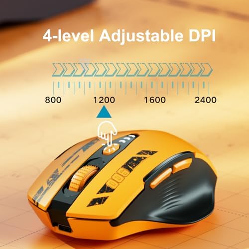 Uineer Bluetooth Mouse, Tri-Mode Wireless, Rechargeable, 3-Device Switch