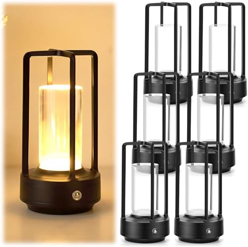 3 Pcs Portable Metal Table Lamps Bulk Cordless Table Lights Rechargeable