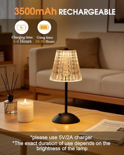 Nusogon 4 Pack Rechargeable Cordless Table Lamp, Touch Control Desk Lamp