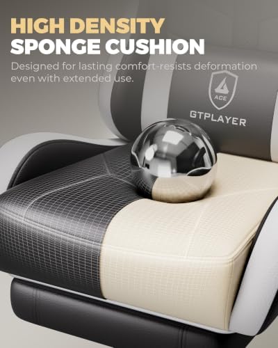 GTPLAYER Gaming Chair for Adults, Computer Chair with Footrest, Snow White