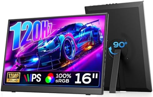 Dopesplay 16" 120Hz Portable Gaming Monitor with Adjustable Stand, 1200P