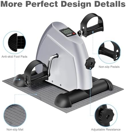 Mini Exercise Bike, Portable Under Desk Pedal Exerciser, Arm & Leg Trainer