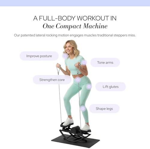 The Rock Stepper - Side to Side Rocking Stepper Machine for Home Workouts - Low Impact Indoor Cardio Leg Glute and Core Training - Quiet Compact Step Rocker Exercise Equipment