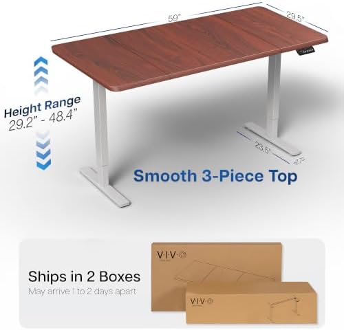 VIVO Dark Walnut 60 x 30 in Standing Desk, DESK-KIT-1G6D-30