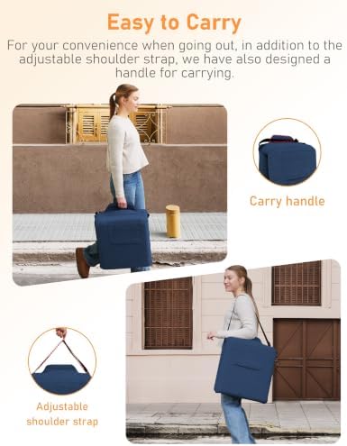 Adjustable Floor Chair with Back Support Foldable Meditation Chair, Blue