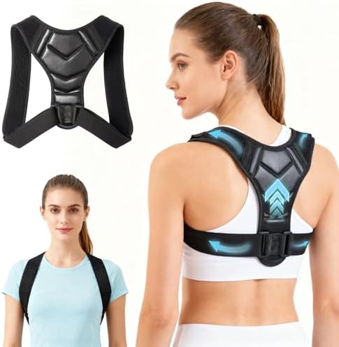 Posture Corrector for Men & Women,back posture corrector for men,posture brace,back straightener posture corrector,Adjustable Upper Back Shoulder Brace, Back Straightener for Neck, Spine Alignment, Improve Posture, Comfortable & Breathable,S/M