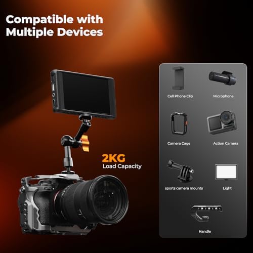 K&F CONCEPT 6" Magic Arm Clamp with Super Clamp 360° Ballhead Mini Arm
