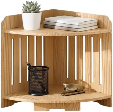 2-Tier Corner Desk Shelf Organizer – Right-Angle Desktop Storage Rack