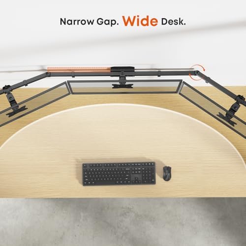 Triple Monitor Wall-Mount for 17"-27" Screens, Full Ergonomic Adjustability