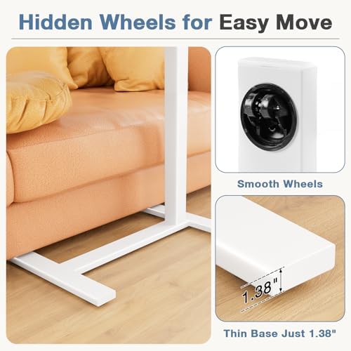 DUMOS Standing Desk with Wheels, Rolling Desk, Laptop Table