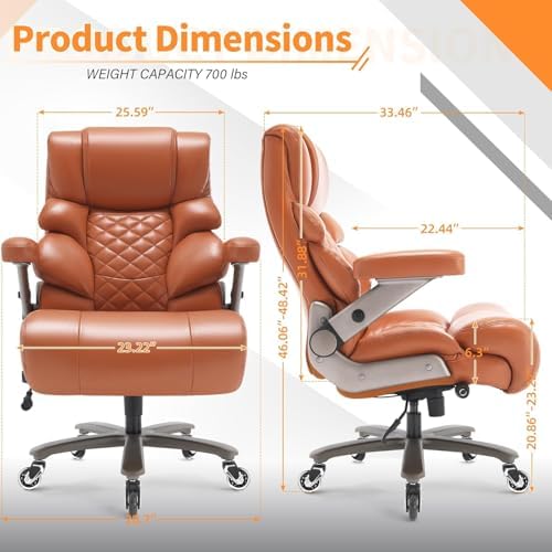 VUZI 700lbs Big and Tall Office Chair, Large Executive Leather Desk Chair