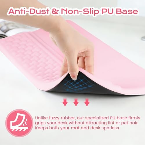 Keyboard Wrist Rest with Ergonomic Height - Computer Keyboard Stand & Soft Cushioned Pad for Wrist Pain Relief - Non-Slip Typing Support for Office, Gaming & Home (Pink)