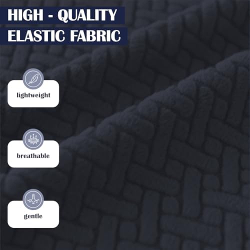 Stretch Office Chair Headrest Cover Jacquard Headrest Slipcover for Office Chairs Non Slip Head Rest Chair Furniture Protector for High Back Computer Chairs Set of 1 Black