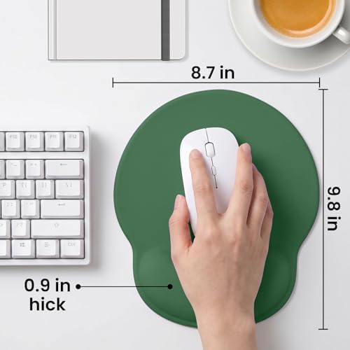 Mouse pad with Wrist Rest,Relieving Pain Memory Foam Computer pad, Ergonomic Desktop Mouse, Silicone Material Mouse pad, with Non-Slip PU Base (Green)
