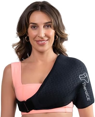 TheraICE Shoulder Ice Pack Wrap PRO, Rotator Cuff Brace Compression Sleeve