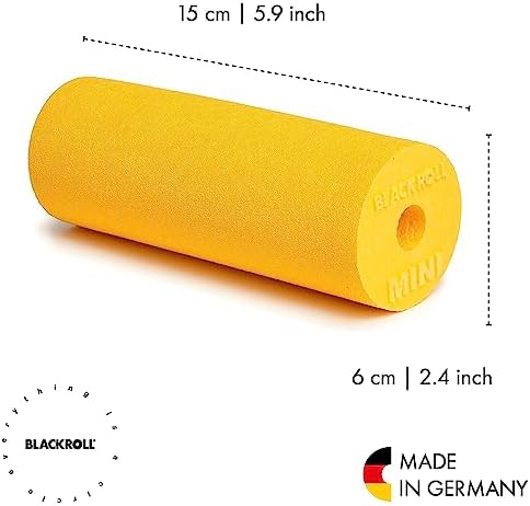 BLACKROLL - Mini Foam Roller, Massage Tool for Feet, Hands, and Arms, Ideal for Travel Size and Targeted Myofascial Release, for Exercise, Massage, and Muscle Recovery, 6" x 2", Yellow