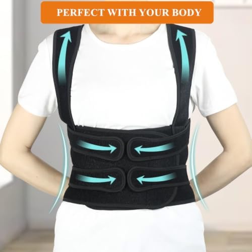 WEEOATAR Upper Back Support Posture Corrector Strap Posture Trainer, Breathable, Easy to Wear with Magic Sticker Back Brace to Improve Posture for Adults and Kids (Pink, S)