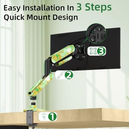 Single Monitor Arm for 17 to 35 inch, Hold 22 lbs, (Stone Green)