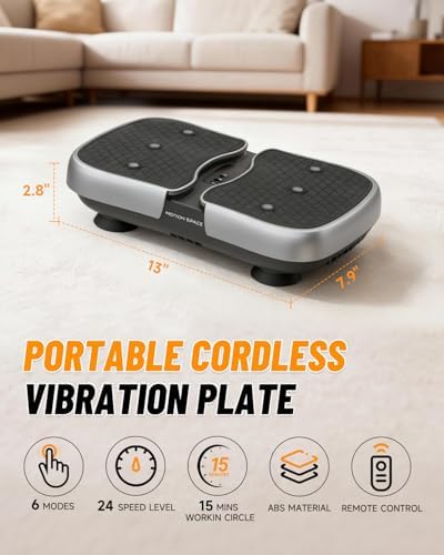 Mini Vibration Plate Machine – Portable, Wireless, Rechargeable Quiet Platefor Vibration Massage, Relaxation & Muscle Stiffness Relief