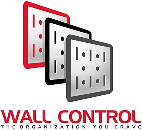 Wall Control Office Organizer Unit Wall Mounted Office Desk Storage and Organization Kit White Slotted Wallboards and Red Accessories