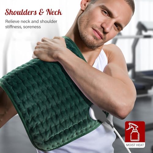 Electric Heating Pad for Back Neck Shoulder Pain Relief & Period Cramps
