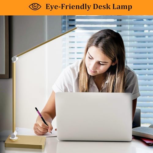 LED Desk Lamp with USB Ports,Touch Desk Lamps for Home Office with 5 Modes