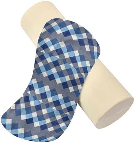 Bolster Pillow for Couch Sleep Neck Roll Pillow Round Pillows for Sleeping Cylinder Back Pillow Back Support Argyle Plaid Deepskyblue