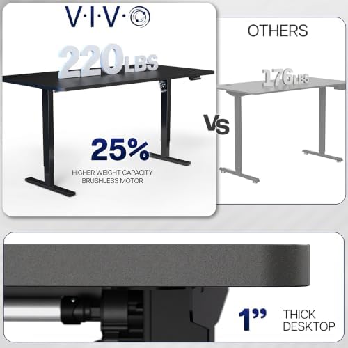 VIVO Black 71 x 36 in Standing Desk, DESK-KIT-1B7B-36