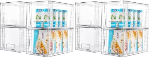Vtopmart 8 Pack Stackable Clear Pantry Storage Drawers, Large