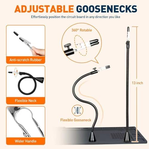 Helping Hands Soldering Station, 10X 30X Magnifying Glass with Light