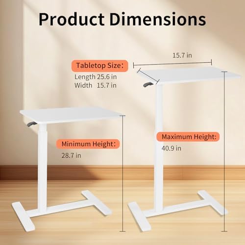 COSYSUPER Small Standing Desk, Adjustable Height Bedside Table