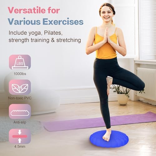 kisnbld Wobble Cushion, Balance Disc with Pump, Core & Posture Training
