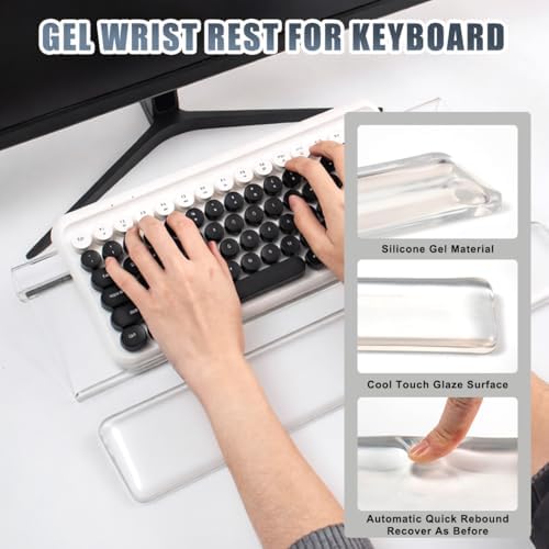 Keyboard Wrist Rest,Gel Wrist Rest for Keyboard-Tinted Clear Wrist Rest