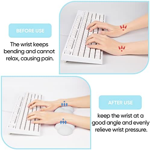Cloud Wrist Rest Keyboard, White Cloud Palm Rest with PU Leather Memory Foam Cute Keyboard Rest for Wrist Support and Arm Rest, Desk Cloud Wrist Pad for PC Gaming/Hand Cushion/Computer/Office