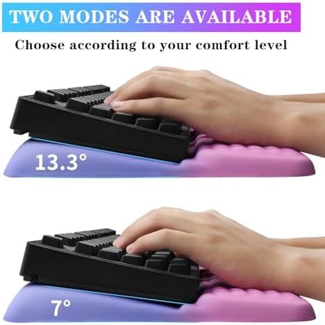 Computer Keyboard Stand with Wrist Rest, Ergonomic Tilted Keyboard Holder - Keyboard Riser with Wrist Pad - Keyboard Tray Support for Office Home - Starry Pink