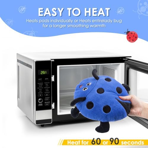Microwavable Heat Pad for Neck and Shoulders, Warm Compress Wrap, Blue
