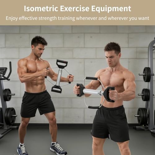 Chest Expander, Strength Trainer for Men & Women, Isometric Exercise Equipment, 4 Springs Adjustable Resistance, Builds Back, Shoulder, Biceps, Triceps, Abs, Chest & Arms