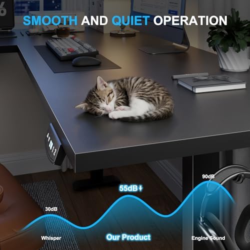 Korfile 63" L Shaped Standing Desk Height Adjustable Memory Presets