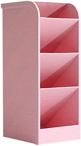 Office School Pencil Holder Makeup Brush Holder Durable Sturdy School Desk Supplies (Pink)
