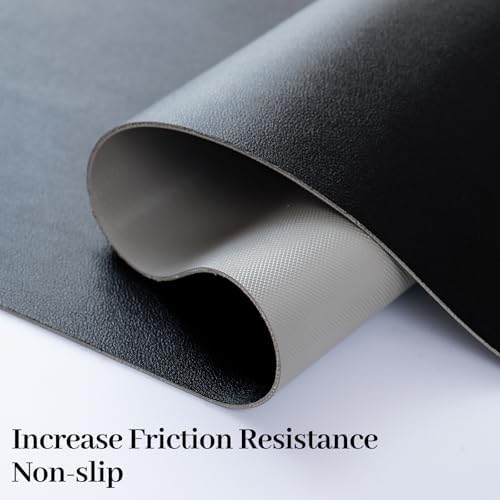 Leather Desk Pad Mat, Black Desk Mat, 23.6" x 13.7"