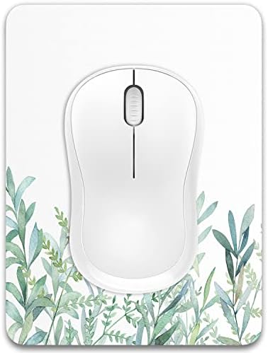 Dapesuom Small Mouse Pad, 6 x 8 Inch Thick Rubber Premium-Textured Non-Slip Portable & Washable Mini Mouse Mat for Women Men Wireless Laptops Keyboard Tray Gaming Computer Office Travel, Green Leaves