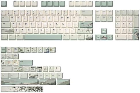 YUNZII Spring Tea 140 Keys PBT Dye-Sub Keycaps (Cherry Profile, Spring Tea)