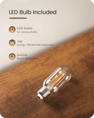 Small Rattan Table Lamps Set of 2, Boho Bedside Lamps Set of 2, Handwoven Paper Lampshade, 4W 2400K LED Bulb Included, Boho Desk Lamp, Nightstand Lamp for Bedroom, Living Room, S11TLP205