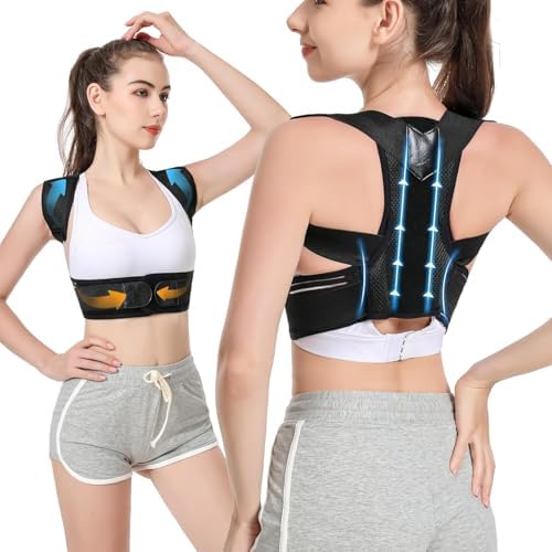 Back Brace Posture Corrector, Adjustable Posture Back Brace, Men/Women back posture corrector, Upper and Lower Back Pain Relief - Scoliosis, Hunchback, Spine Corrector (M)