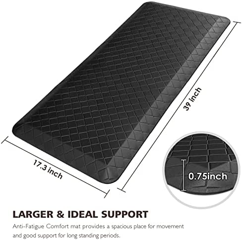 HappyTrends Kitchen Floor Mat - 4/5 Inch Thick Anti-Fatigue Kitchen Rug