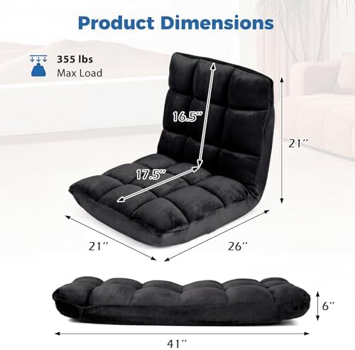 COSTWAY Floor Chair, 14 Positions Adjustable Floor Gaming Chair