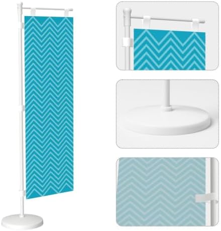 Green and Blue Chevron Deluxe Desk Flag Set, 12 x 4 Inch Miniature Table Flag with 14" Pole & Stand Base