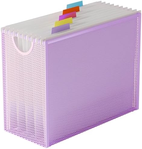Letter-Size Hanging File Organizer (Purple, with 5 Grey Folders)