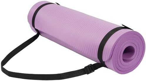 Fitvids 1/2-inch Thick High Density Exercise Yoga Mat with Carrying Strap